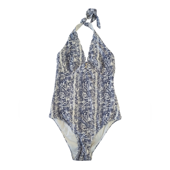 Heidi Klein Kenya Button Scalop Halter Swim Suit sz M (US 6) - Picture 4 of 10